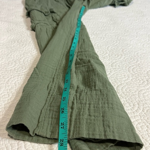 Roxy Green Wide Leg Pants with Relaxed Fit 100% cotton - Picture 11 of 14